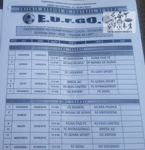 Goma/championnat local de football: calendrier et date d&rsquo;ouverture dévoilés