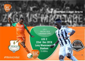 C1-CAF : Mazembe fait l&rsquo;essentiel face à Zesco United.