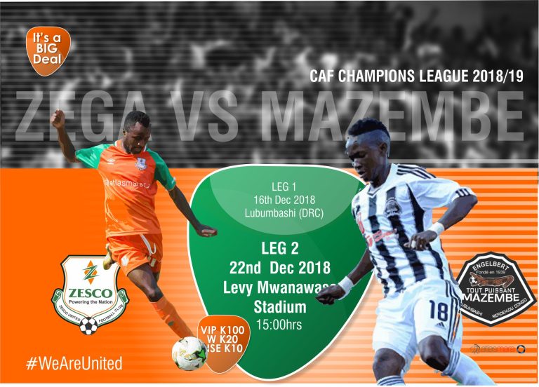 C1-CAF : Mazembe fait l’essentiel face à Zesco United.