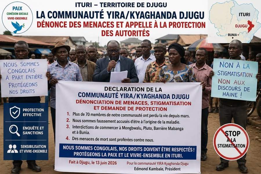Ituri : la communauté Yira de Djugu dénonce des menaces et appelle à la protection des autorités