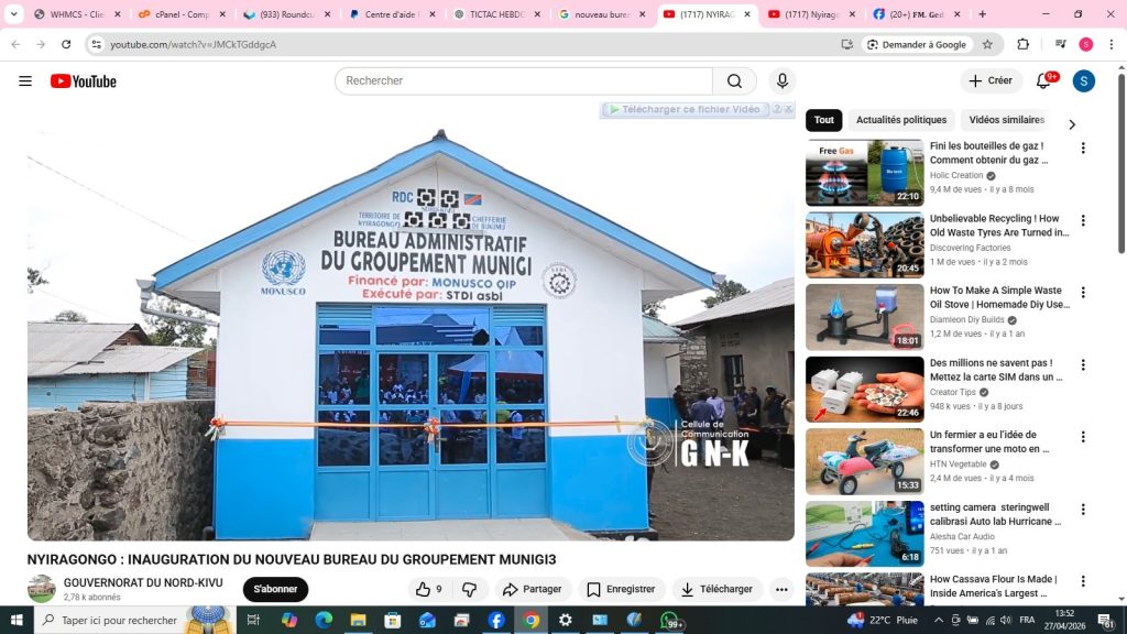 Le groupement de Munigi a désormais un bureau administratif neuf