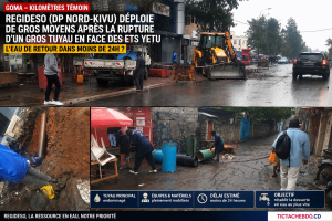 Goma : la REGIDESO mobilise de gros moyens pour rétablir l’eau dans la partie nord de la ville