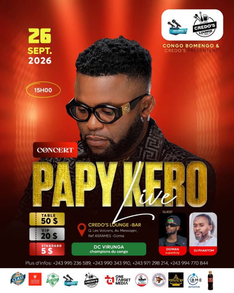 Goma : Papy Kero en concert le 26 septembre pour célébrer le sacre historique du DC Virunga
