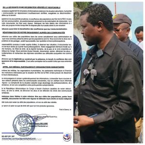Nord-Kivu : la Société civile Forces Vives recadre les prises de parole d’anciens animateurs