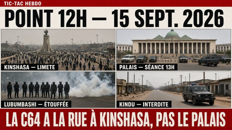 Point 12h C64 : Kinshasa Limete, Palais 13h, Lubumbashi et Kindu