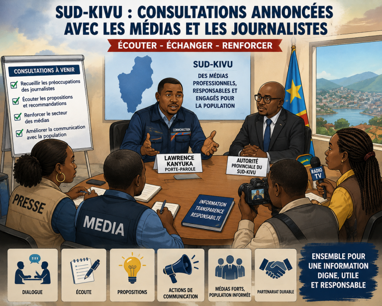 Sud-Kivu : Lawrence Kanyuka annonce des consultations avec les organisations professionnelles de presse et les journalistes