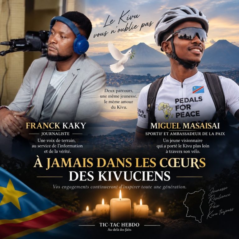 Nord-Kivu : Franck Kaky et Miguel Masaisai, deux destins qui plongent la jeunesse du Kivu dans le deuil