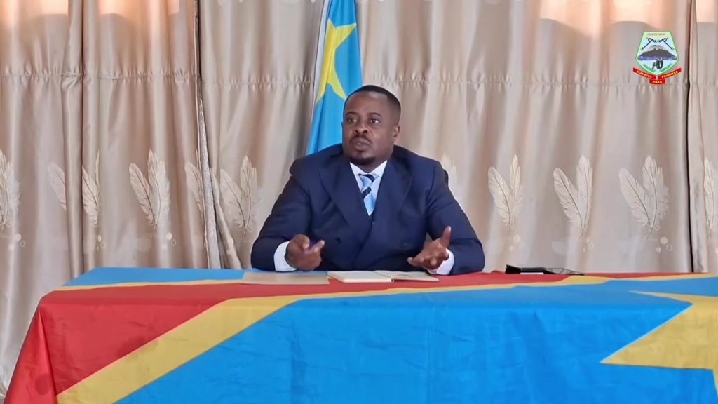 Le maire de Goma Désiré Ngabo Kisuba lors du conseil du 28 septembre 2026. Image extraite du Reel de la Mairie de Goma.