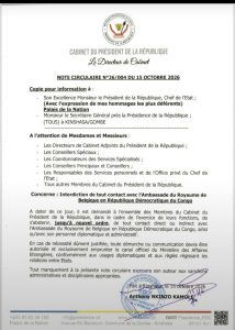 Tensions diplomatiques : la Présidence de la RDC verrouille ses accès à l’ambassade de Belgique