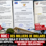 RDC : des milliers de dollars contre Ebola et d’autres fonds versés aux députés, l’Assemblée veut les preuves de leurs « réalisations »